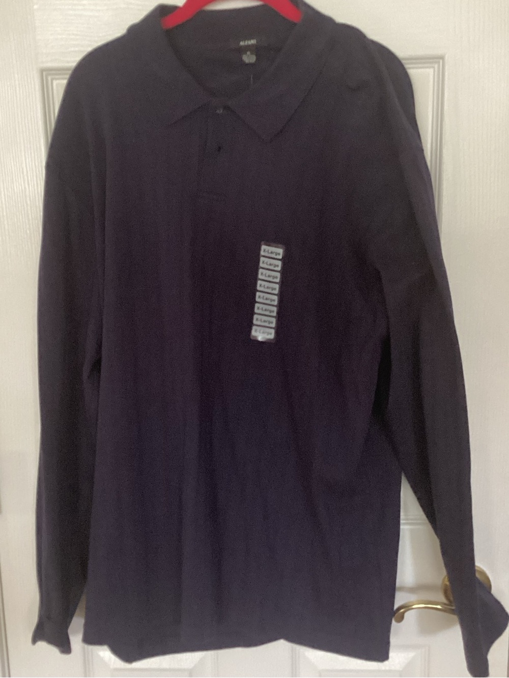 Alfani Long-Sleeve Button-Down Polo - Dark Navy